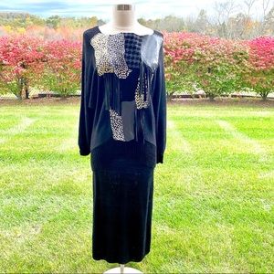Shanna Vintage Black Knit Skirt & Sweater Set